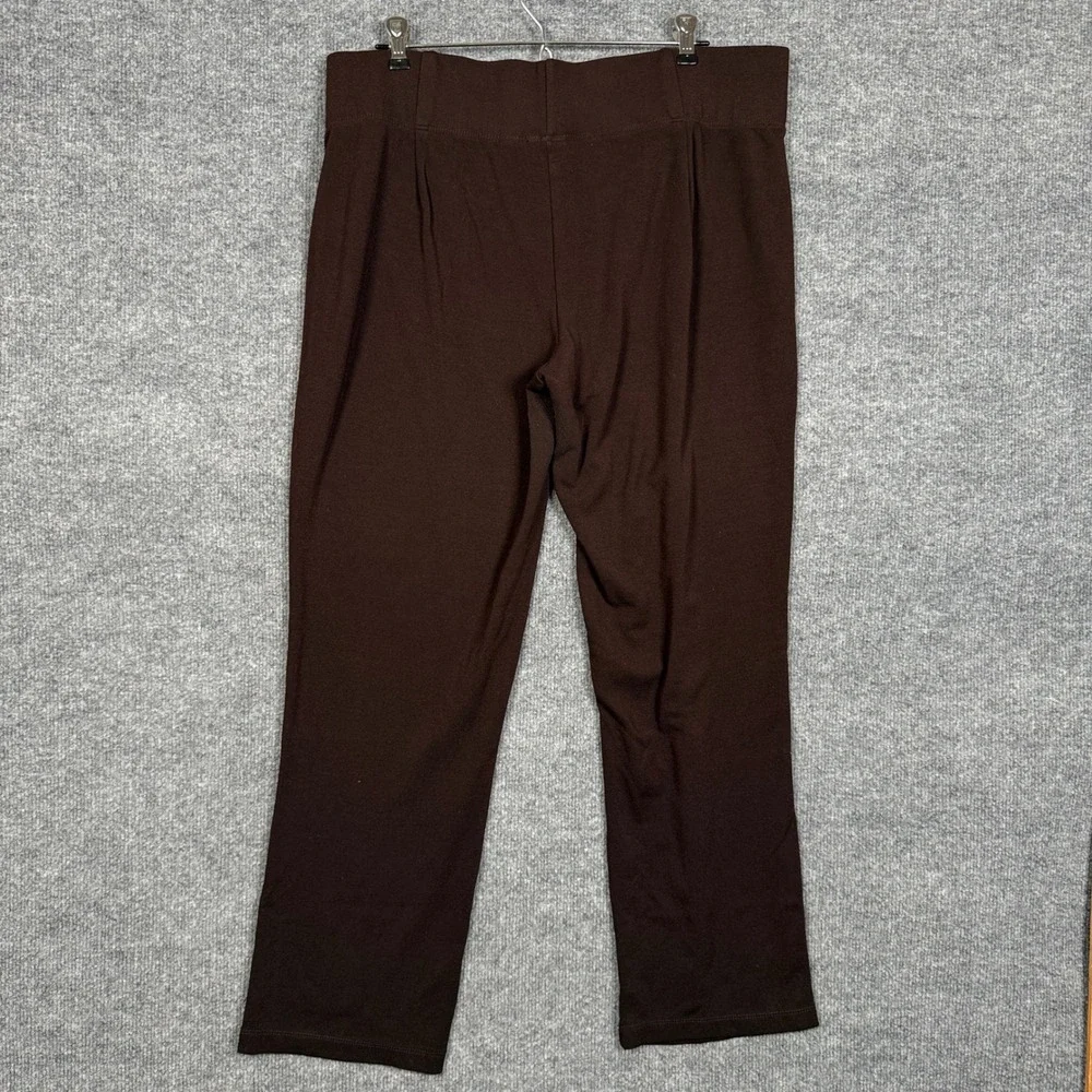 Chico's Size 3 US XL Pull On Pants Brown Rayon Nylon Blend Elastic Waist Stretch
